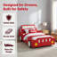 Lit plateforme Benedict pour enfants en forme de voiture de course avec roulettes-1610171592