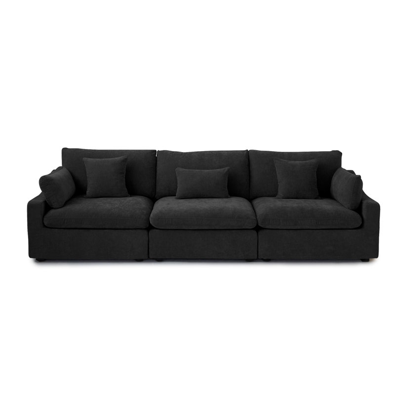 Kyna 119.29'' Slipcovered Sofa, Dark Charcoal