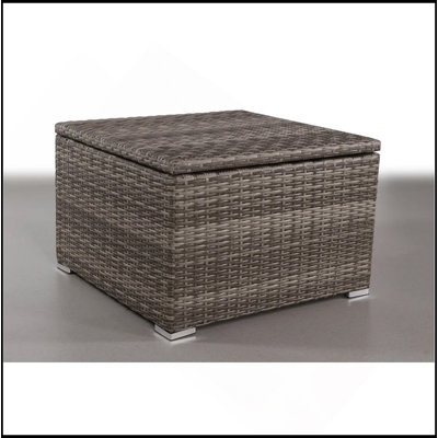 Table de bout pour l'extérieur, entièrement assemblée et résistante aux intempéries avec osier durable et rangement spacieux