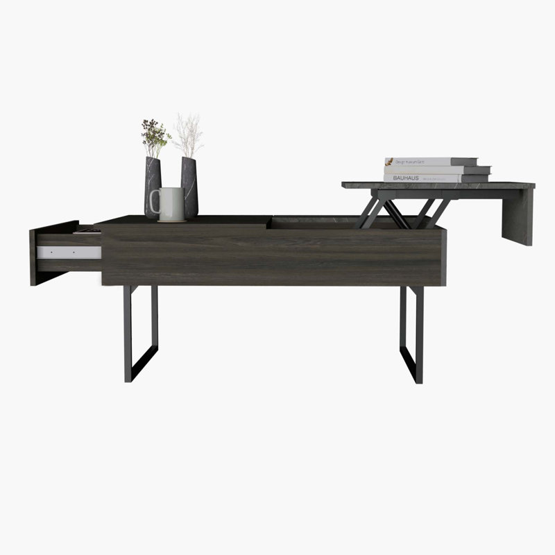 Table basse à plateau relevable avec rangement Quwanda