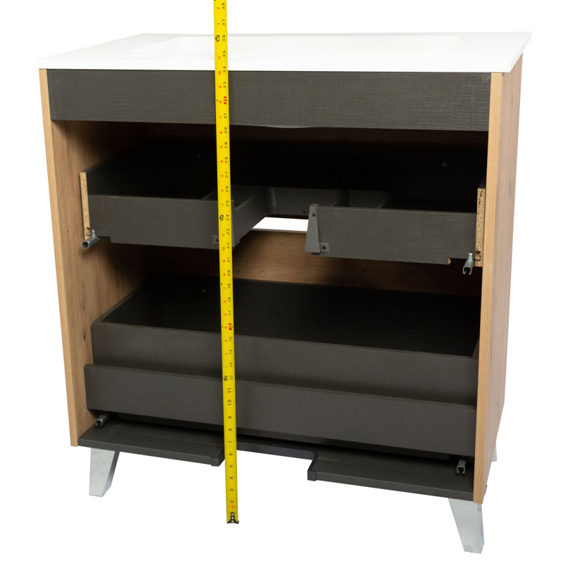 Coiffeuse Bathroon, Blanc, Brun, 24"
