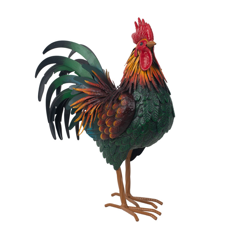 Metal Rooster Statue
