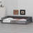 Wooden Upholstered Platform Bed with Protective Guardrail-128984858