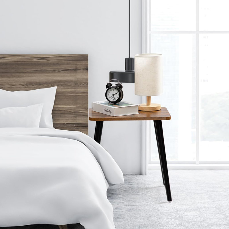 Verdad End Table, Rustic Brown Top/Black Base