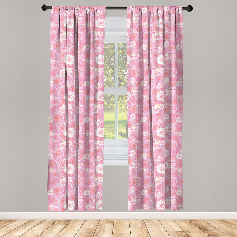 Rose Crawling Reptiles Semi-Sheer Rod Pocket Sliding Panels, 28" x 95"