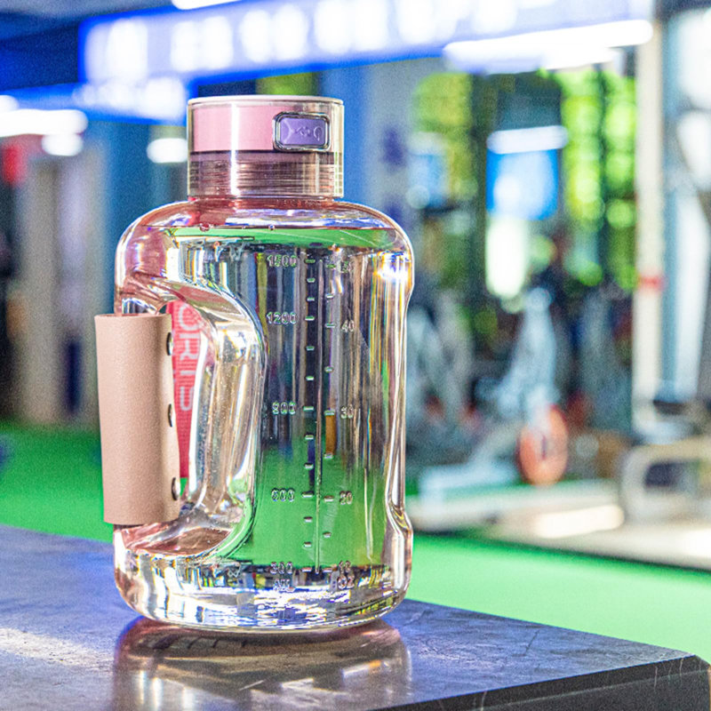 Bouteille d'eau Génératrice à eau à hydrogènes 1500mL Grande capacité Bouteille à eau anti-goutte, Pink