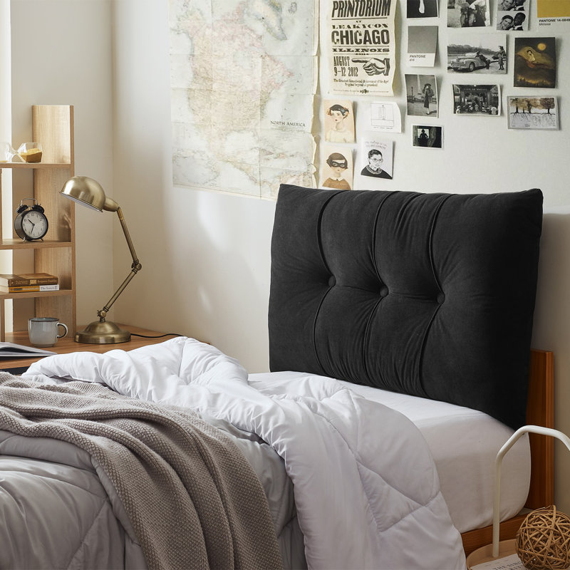 Tête de lit simple très moelleuse Rainha, Noir