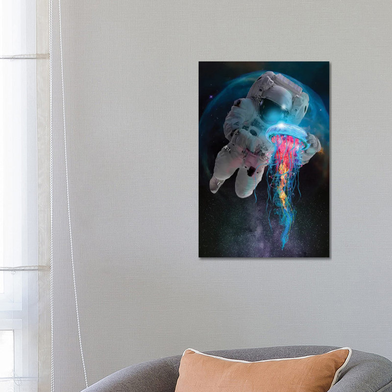 «Space Jellyfish» par David Loblaw - impression sur toile tendue, H 26 po x l 18 po x 1,5 po
