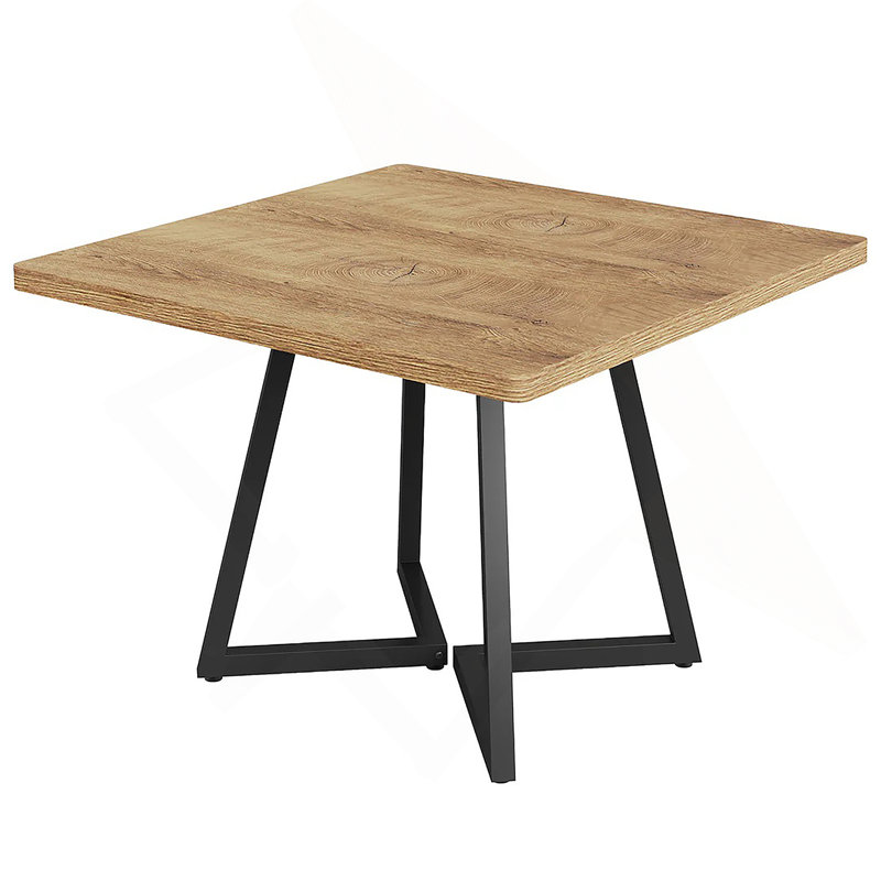 Bureau d'ordinateur carré, table de salle à manger, petite table de conférence, Naturel/noir