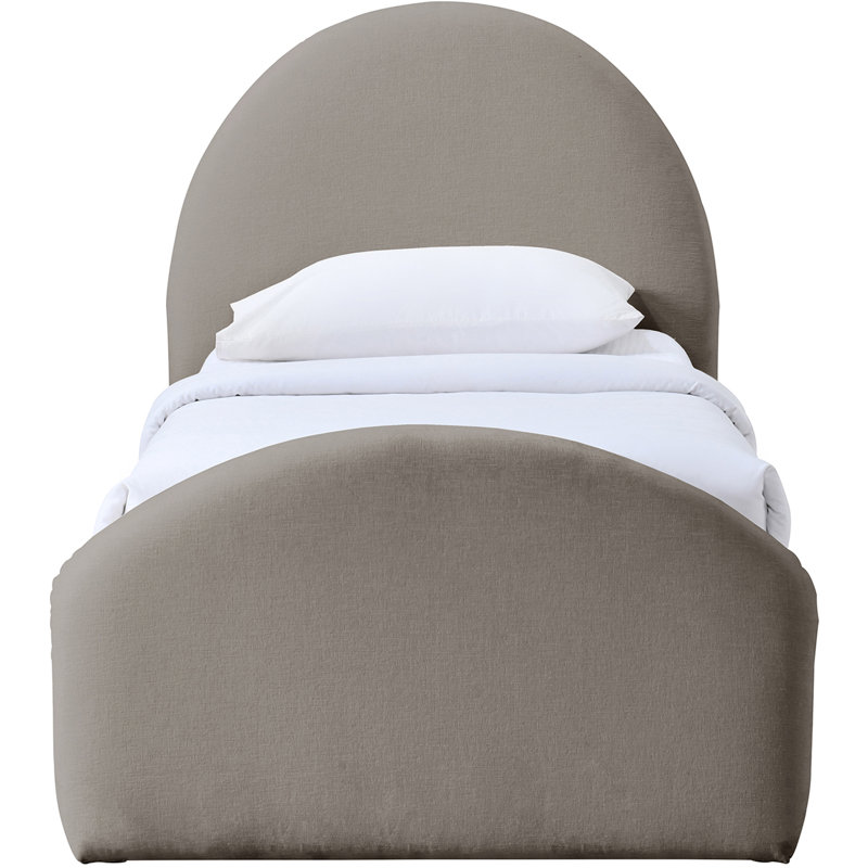 Lit tapissier Chiu, Tissu chenille taupe
