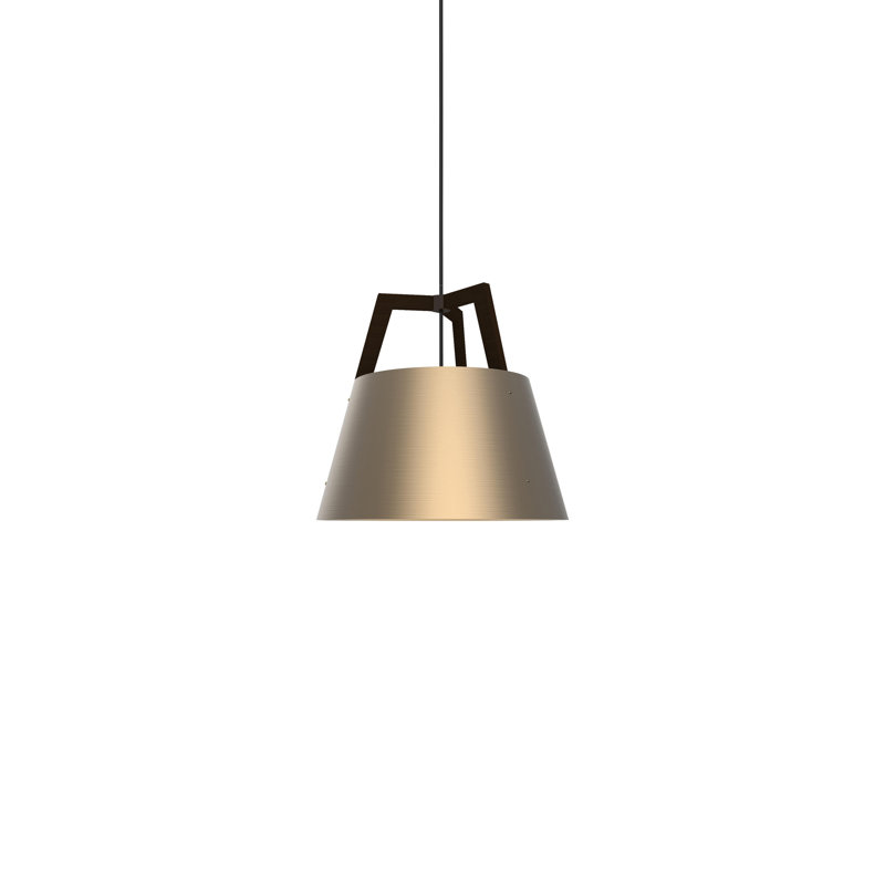 Imber LED Pendant, 17.75" H x 17" W x 17" D, Dark Stained Walnut/Rose Gold, Incandescent no Diffuser - Corded