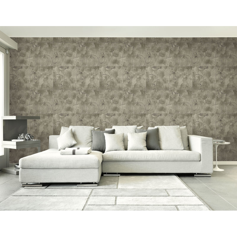 Rouleau de papier peint lisse L 33 pi x l 20,5 po, gris