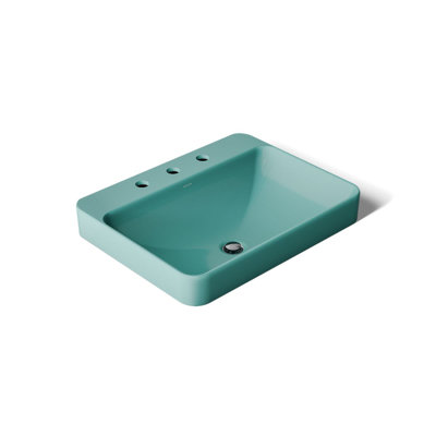Lavabo de salle de bain vasque rectangulaire en porcelaine vitreuse avec trop-plein Vox