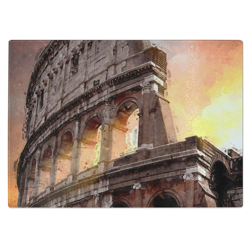 Tempered Glass Colosseum Rome Italy Chopping Board, 28.5 cm W x 20 cm L