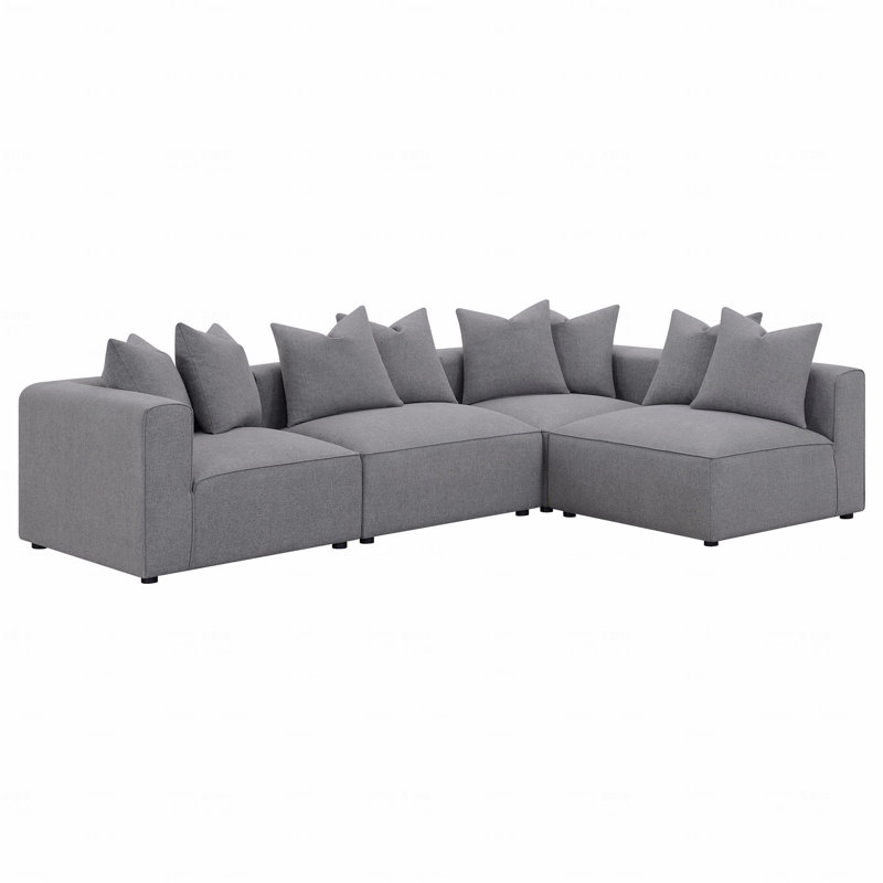 Grey Corner Chair With Accent Pillow