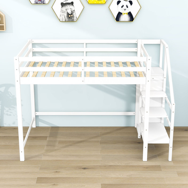 Lit mezzanine double Etasha par Harriet Bee, gris