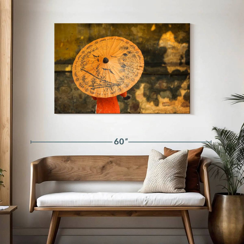 Kerner Vietnamese Orange Umbrella, 30" H x 45" W
