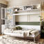 Lit escamotable blanc pleine grandeur avec fonction, tablettes, et - Conception peu encombrante pour les petits appartements et les espaces, facile à ranger, appartements efficaces