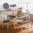 6-Piece Two-Tone Dining Set, Wood Dining Table with 4 Cross Back Chairs & Bench, Grey and White Modern Space-Saving Dinette Set for Kitchen Dining Room