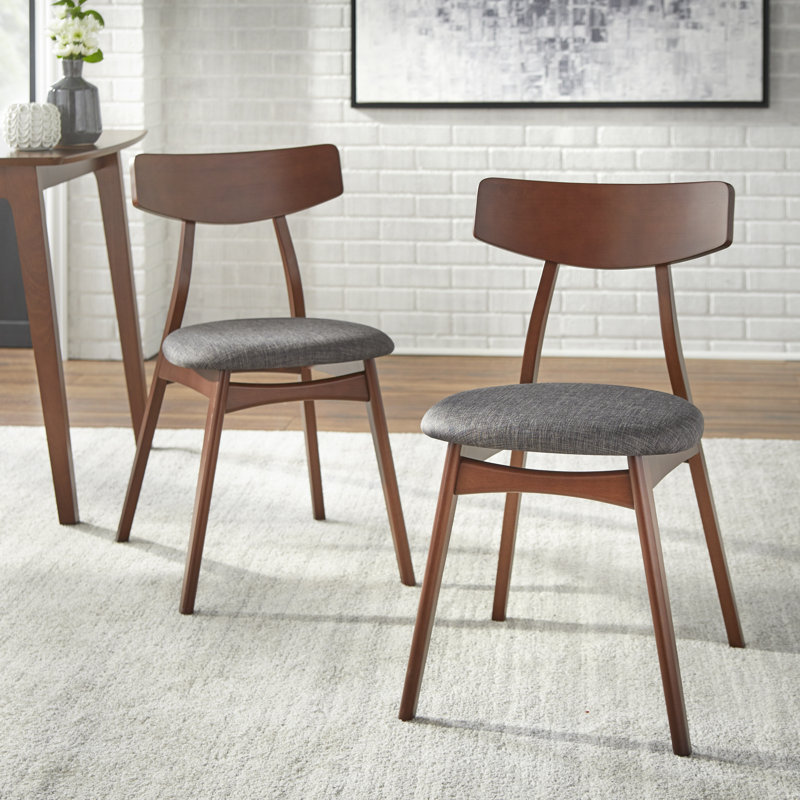 Ensemble de salle à manger Brunehilde, Noyer / gris foncé, 7 pièces : table, 6 chaises