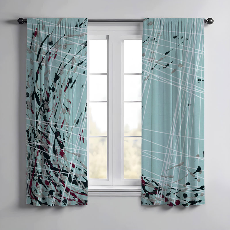 Paire de rideaux semi-transparents en polyester sahithi, L 56 po x H 78 po