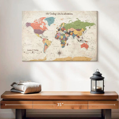Personalized Together X Push Pin World Map