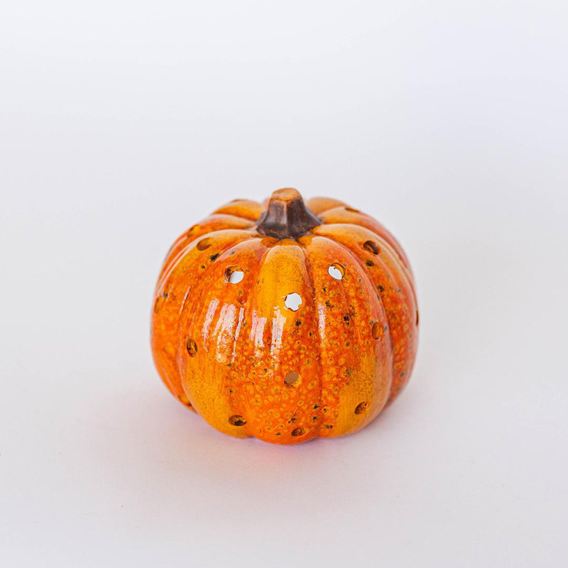 Porte-bougie en forme de citrouille