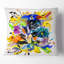 Motif floral abstrait jaune et bleu - coussin à imprimé floral-29597731-29597728