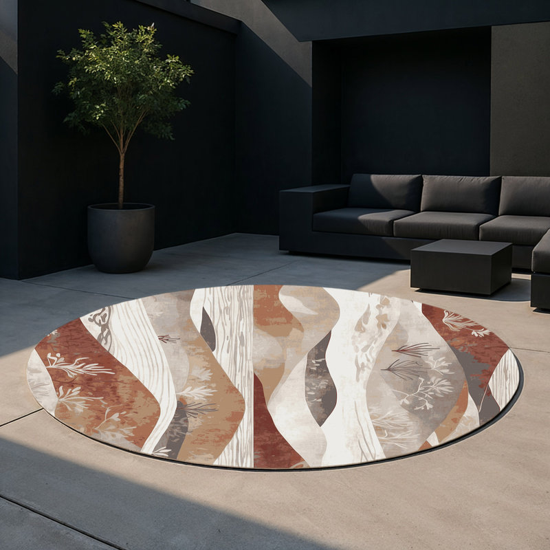 Tapis intérieur et extérieur Sunset Flow, Rond 5 pi