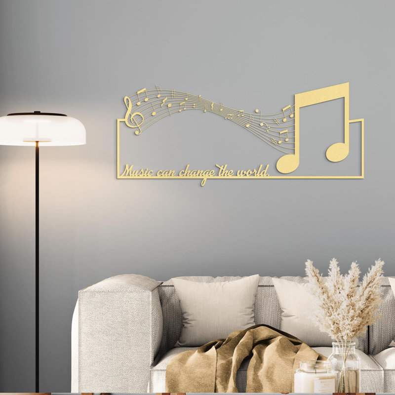 Music Can Change The World Metal Wall Art, Inspirational Quote Sign, Music Notes Decor, Musician Gift, Home Studio Art, Music Room Decor