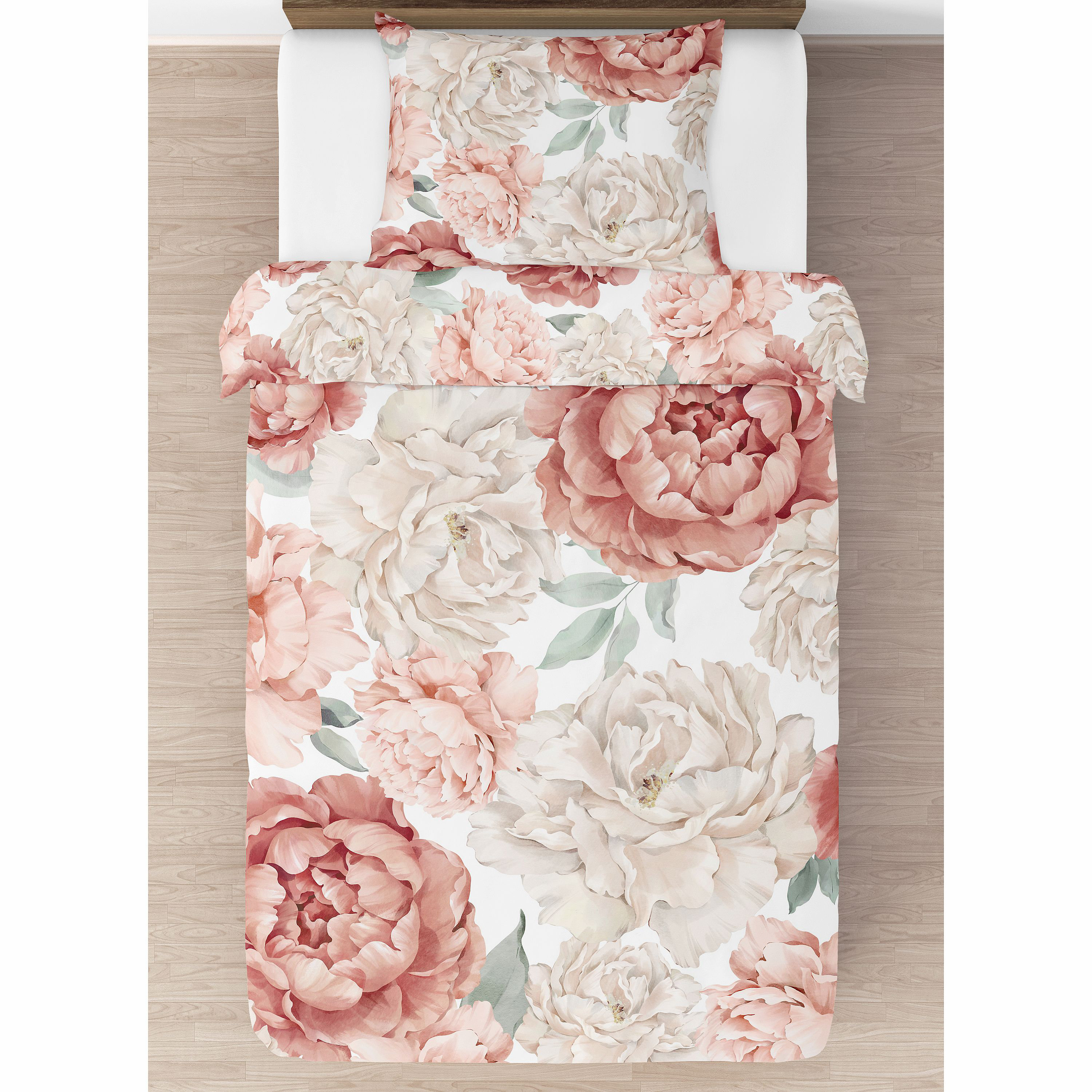 Sweet Jojo Designs Pink Floral Rose Decorative Accent Throw Pillows - Set of 2 - Solid Light Blush Flower Luxurious Elegant