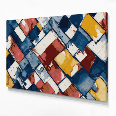 «Nautical Ships drapeaux», art mural sur toile mauve