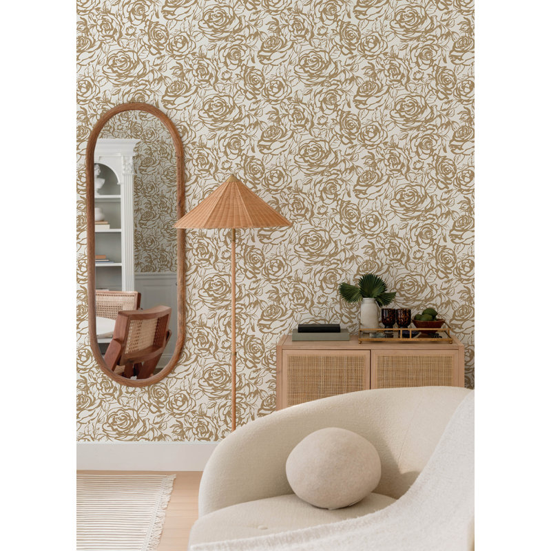 Nelda Black Rose Wallpaper, Gold