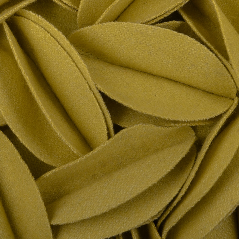 Housse de coussin brodée, Jaune - laine, H 18 po x l 18 po