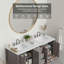 Meuble-lavabo 60 po, meuble-lavabo avec cadre en bois massif, comptoir autoportant avec 2 cuves-2112742390-2112742394
