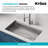 Kore™ ADA Workstation 16 Gauge Stainless Steel Single Bowl Kitchen Sink with Accessories-118853014-118853017