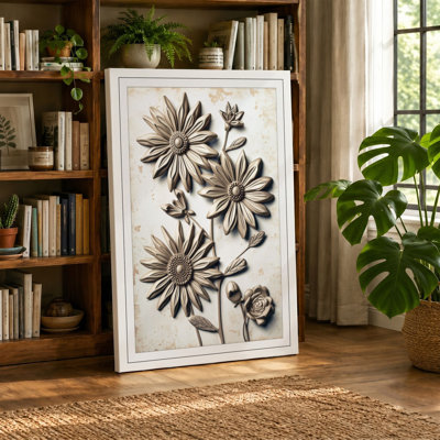 Study: Daisies Botanical - Wrapped Canvas