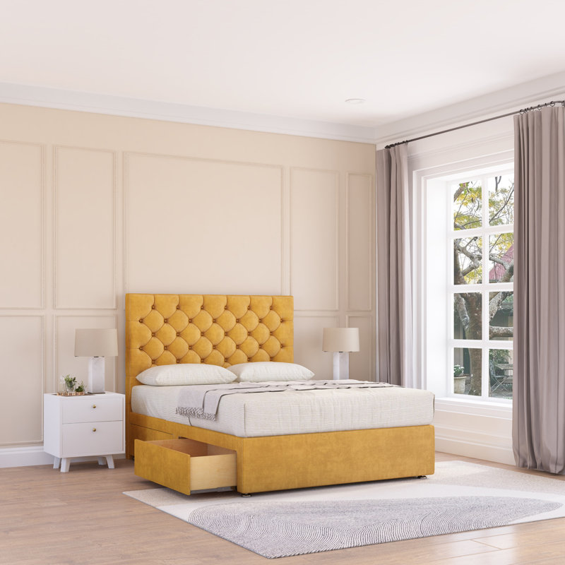 Upholstered Bed, Super King (6'), Orange