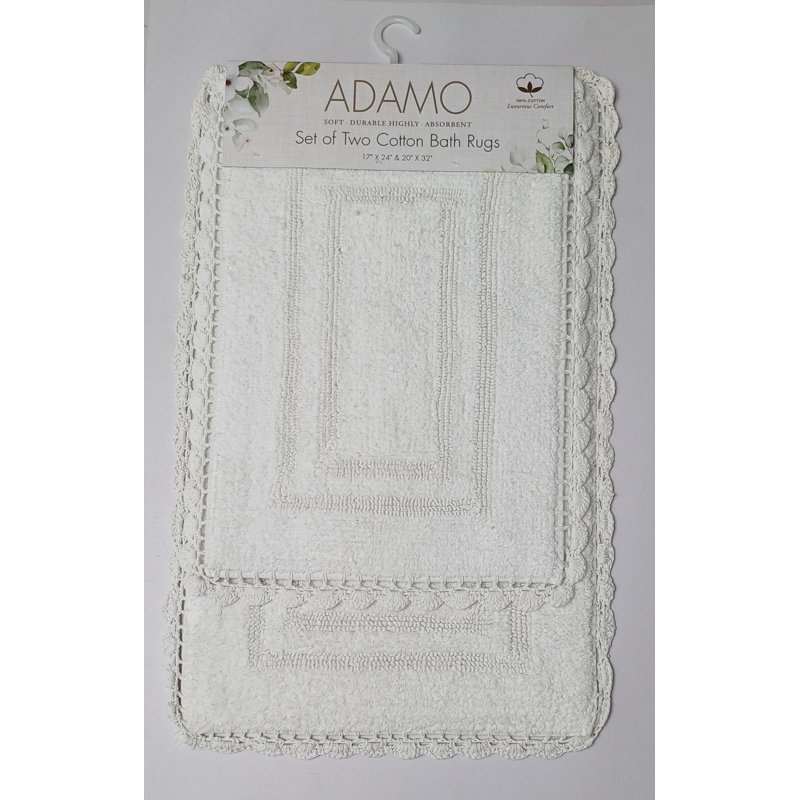 Non-Slip Bath Rug, White