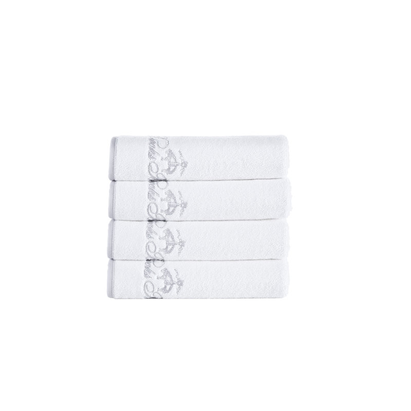 Turkish Cotton Midweight Jacquard Hand Towel, White