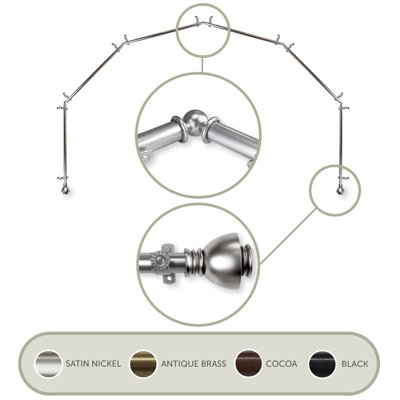 Haubstadt Adjustable Bay Window Single Curtain Rod