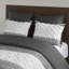 Ensemble d'édredon en coton 3 pièces avec capitonnage en chenille gris-113361368