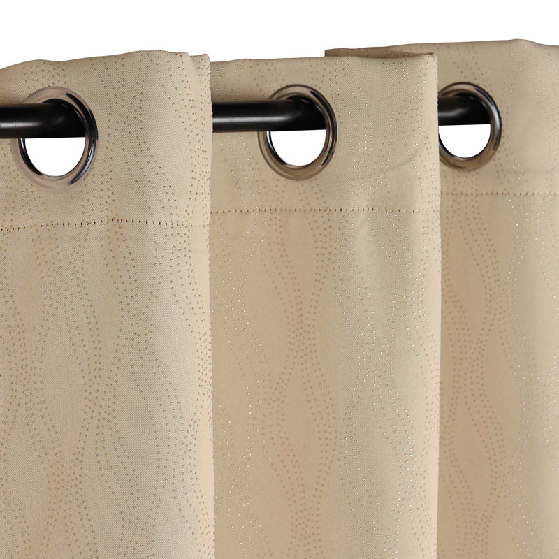 Paire de rideaux obscurcissants en polyester à texture moderne Vedder, l 52 po x L 108 po, Ivoire