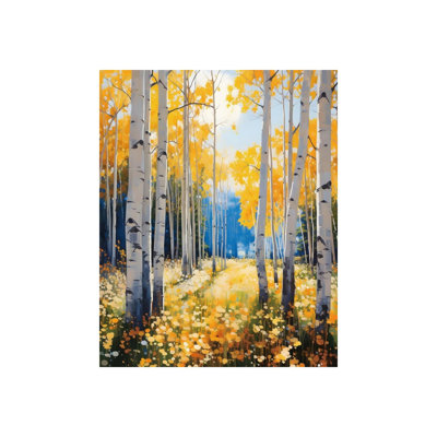 Art mural en toile Golden Aspen Grove 16 po x 20 po