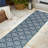 Amora Traditional Mediterranean Tile Design Navy/Cream Indoor/Outdoor Rug-198700528