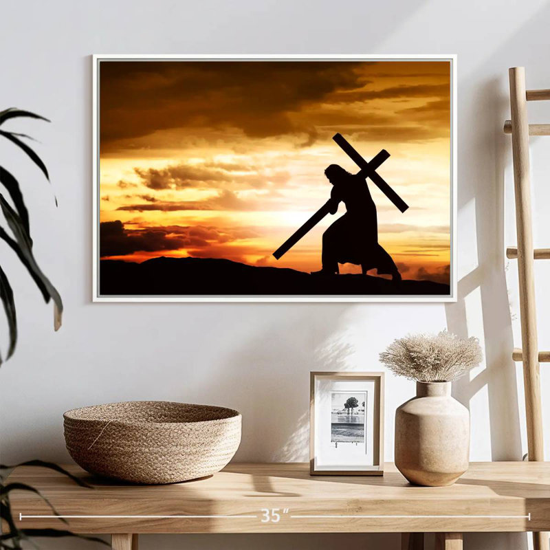 Jésus-Christ, Cadre flottant blanc, 25 po x 17 po