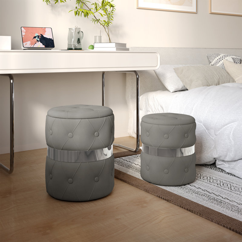 Barden Upholstered Ottoman, Gray