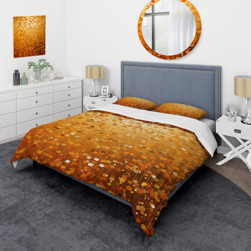 Ensemble de housse de couette Golden Abstract Dot Radiance II - Abstract Collages