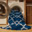 Machine Washable Trellis Blue Area Rug