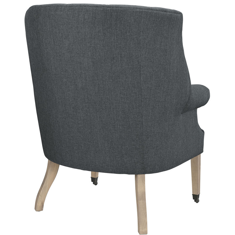 Fauteuil capitonné Modway, Mélange de polyester gris
